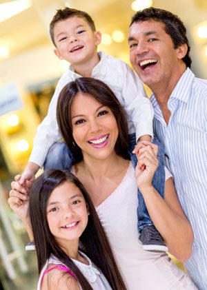 Happy family smiling together